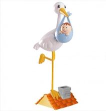 Picture of STORK BLUE BABY CAKE TOPPER 18CM